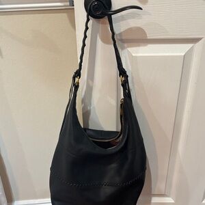 HOBO Classic Black Leather Hobo Bag